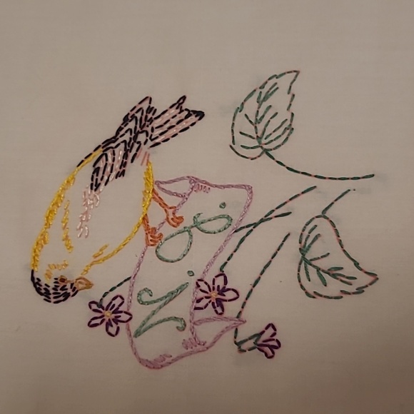 Vintage Hand Stitched New Jersey State Bird & Flower - Picture 7 of 16